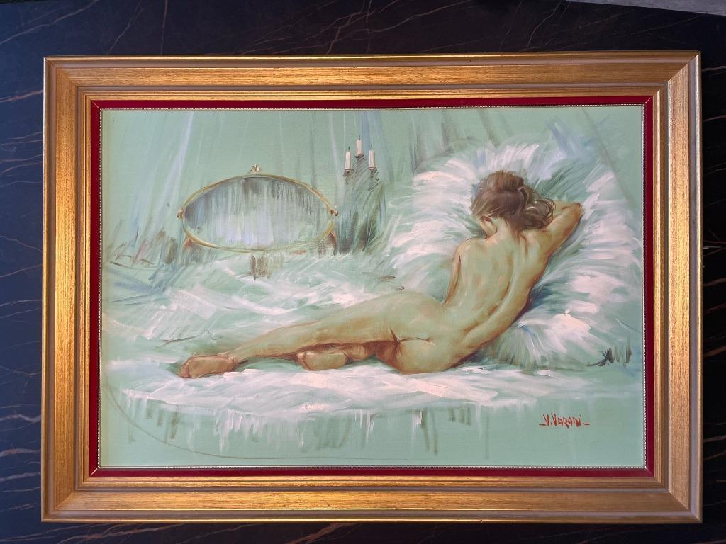 schilderij - V. Varani (107 x 77cm), Antiek en Kunst, Kunst | Schilderijen | Klassiek, Ophalen