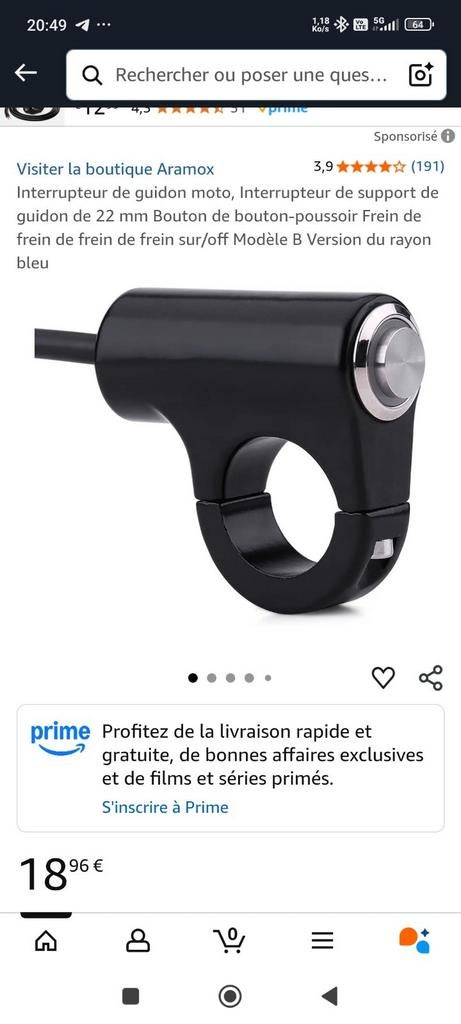 Interrupteur de guidon moto., Enlèvement ou Envoi