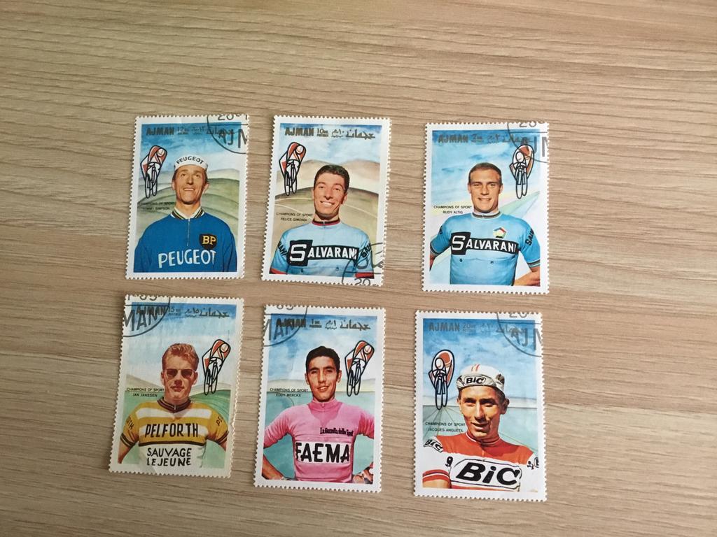 Postzegels wielrennen, Postzegels en Munten, Ophalen of Verzenden, Gestempeld