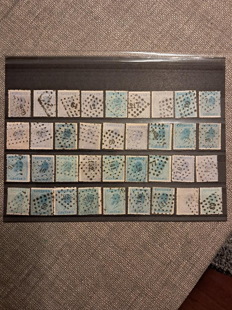 België Obpnr 18 puntstempels 36 stuks, Affranchi, Timbre-poste, Maison royale, Envoi