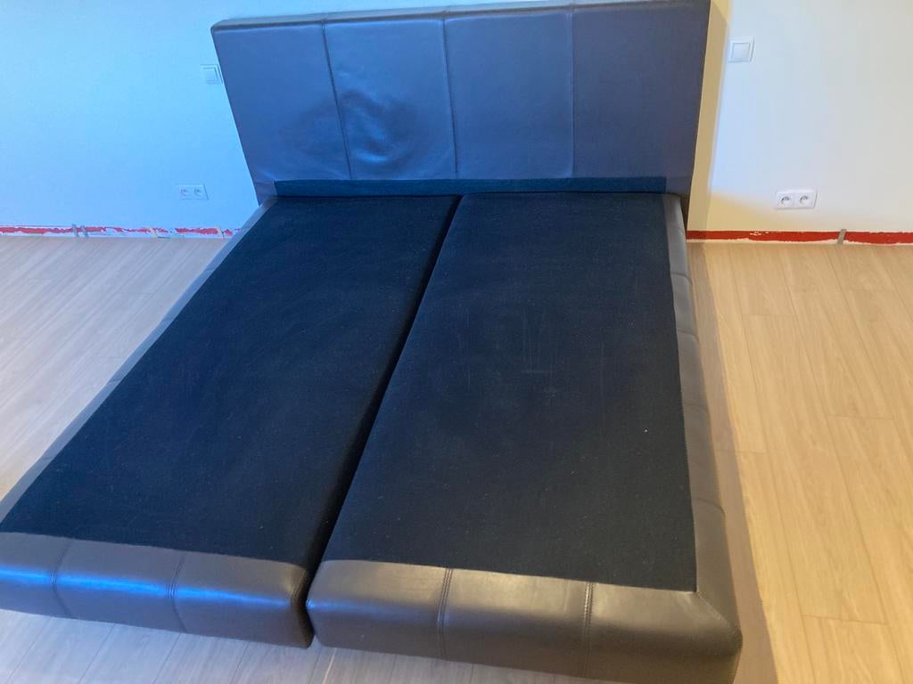 Boxspring 180 x 200, Ophalen, Gebruikt, Bruin, Tweepersoons