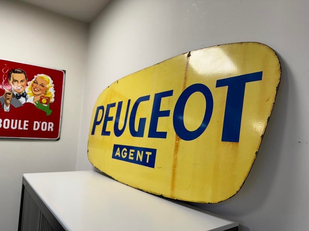 Enseigne publicitaire émaillée PEUGEOT XL, Enlèvement ou Envoi, Utilisé, Panneau publicitaire