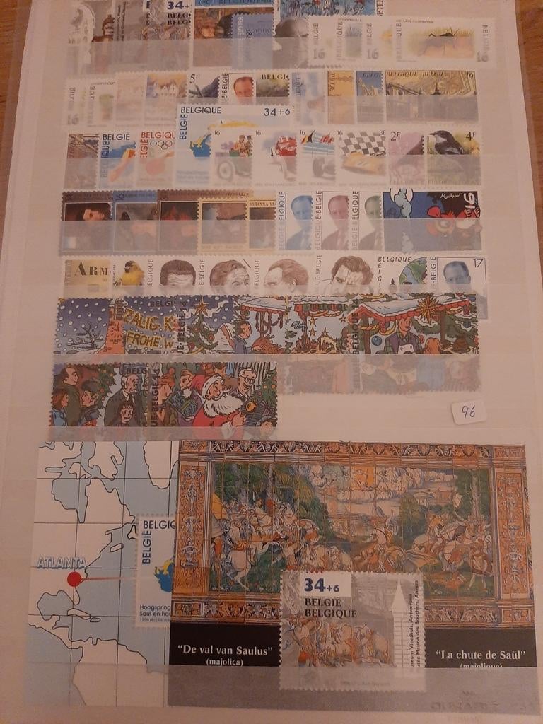 1996 volledig jaar** 57 zegels + 3 blokken + 1 boekje -50%, Verzenden, Orginele gom, Kunst, Zonder stempel