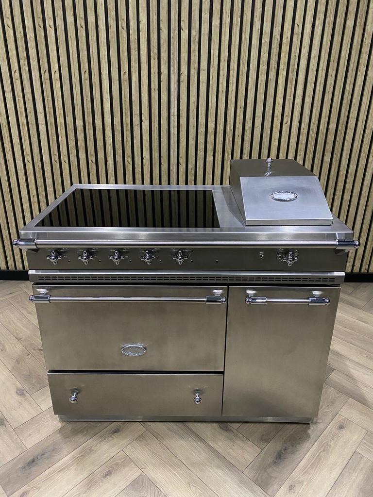 Prachtige Lacanche Inox Blinkend Chroom Keramisch + Friteuse, Elektronische apparatuur, Ophalen of Verzenden, Grill, Keramisch