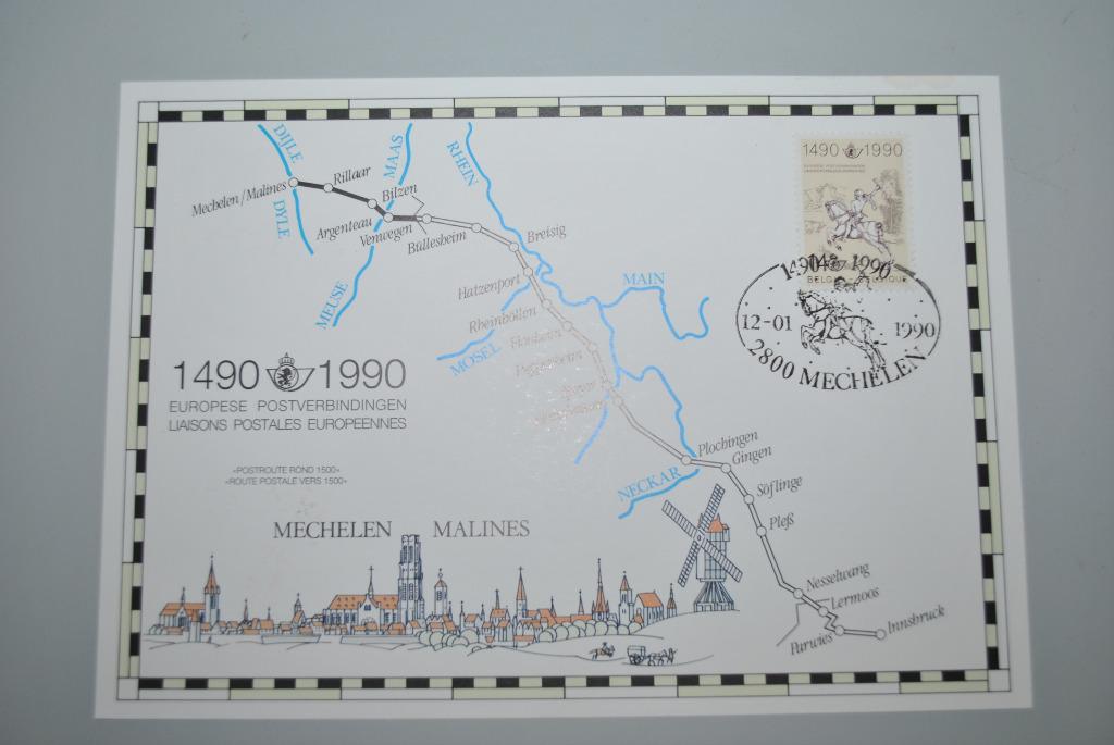 Belgique 1990 Feuillet Liaisons postales européennes, Envoi, Europe