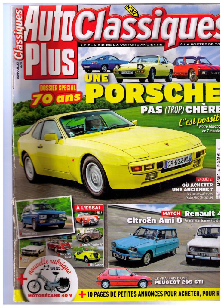 Autoplus classique 37, les Porsche, R4, Ami8, Renault 4CV..., Livres, Autos | Brochures & Magazines, Utilisé, Porsche, Enlèvement ou Envoi