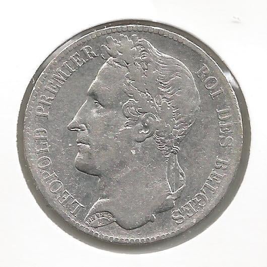13915 * LEOPOLD I * 5 frank 1847 * gelauwerd, Verzenden, Zilver
