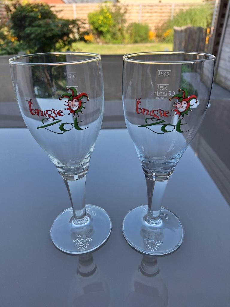2 glazen brugse zot, Verzamelen, Ophalen, Zo goed als nieuw
