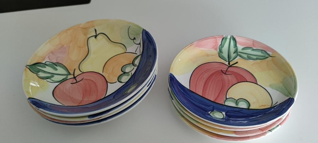 4 dessertbordjes en 4 diepere borden, Huis en Inrichting, Ophalen of Verzenden, Zo goed als nieuw, Bord(en)