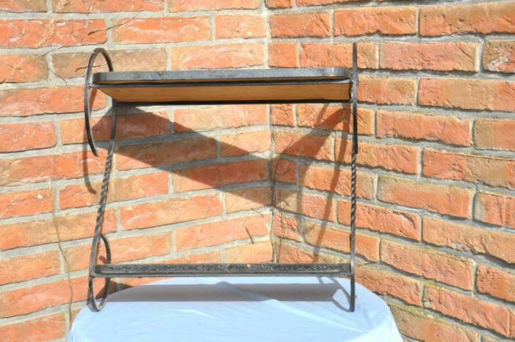 §étagère fer forgé 2 planches bois, Huis en Inrichting, Woonaccessoires | Etagères, Gebruikt, Ophalen