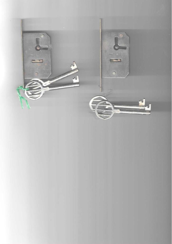 Lot de 2 serrures d'armoire à clés (Varia - 001), Bricolage & Construction, Enlèvement ou Envoi, Comme neuf, Fer, Clé