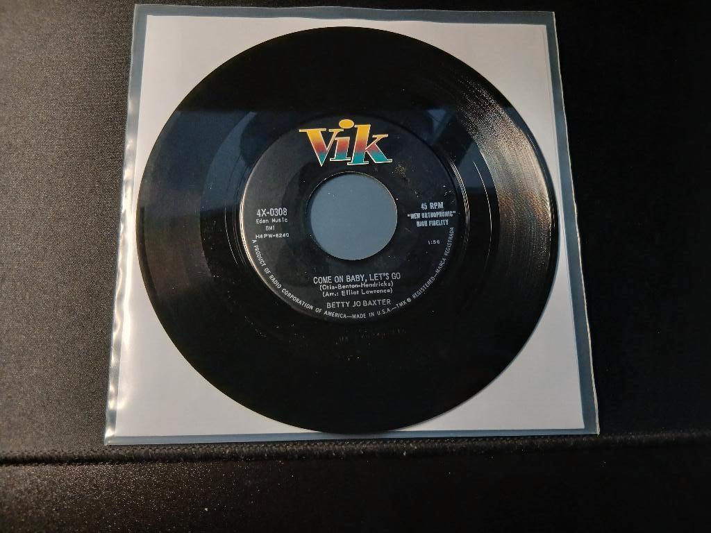 Betty Jo Baxter - Come On Baby, Let's Go "Popcorn Oldie", Enlèvement ou Envoi, Single, Comme neuf, Pop