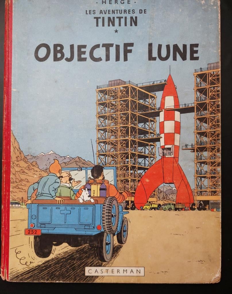TINTIN Objectif lune EO B8 de 1953 bon état, Livres, Enlèvement ou Envoi
