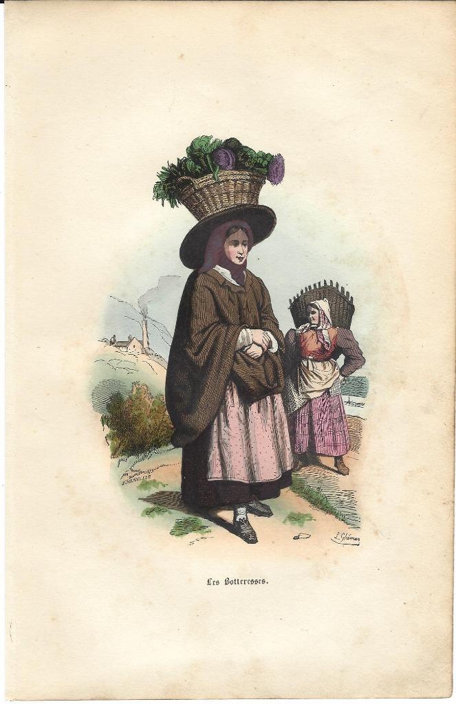1853 - Liège  / les Botteresses, Antiek en Kunst, Kunst | Etsen en Gravures, Verzenden