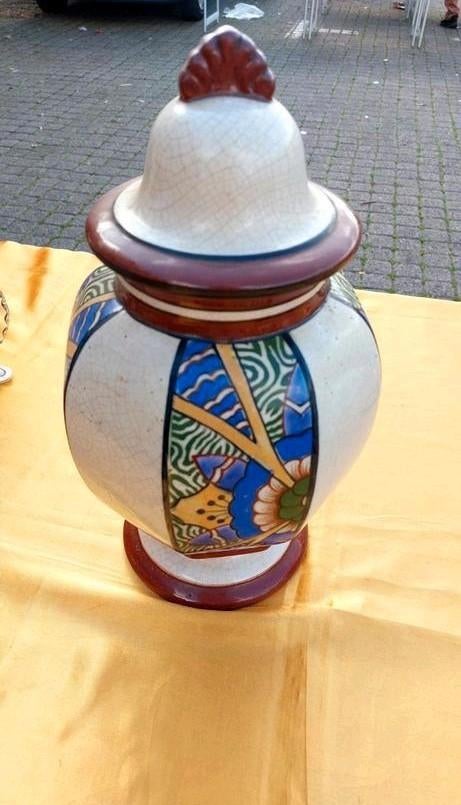 1vase et 1amphore Art déco faïence craquelée année 30, Enlèvement ou Envoi