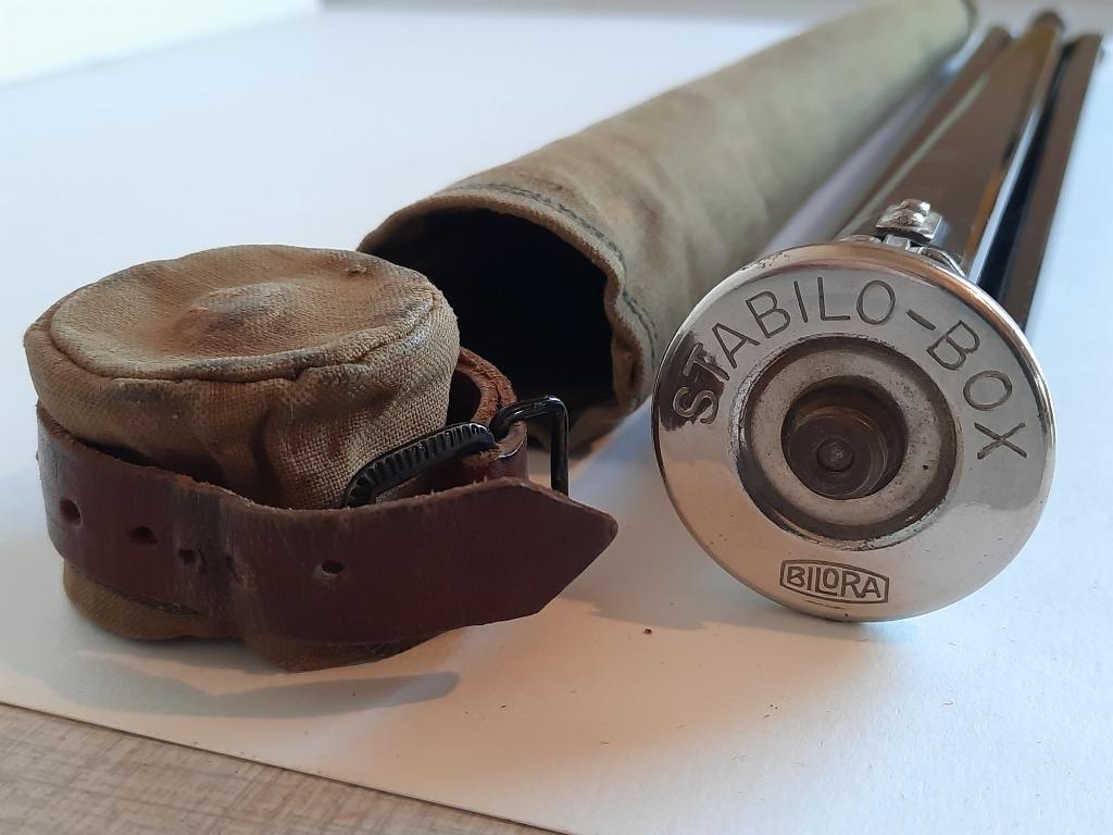 Statief STABILO-BOX BILORA 3/8 met tas - Vintage, Ophalen, Driepoot, Zo goed als nieuw, Minder dan 150 cm