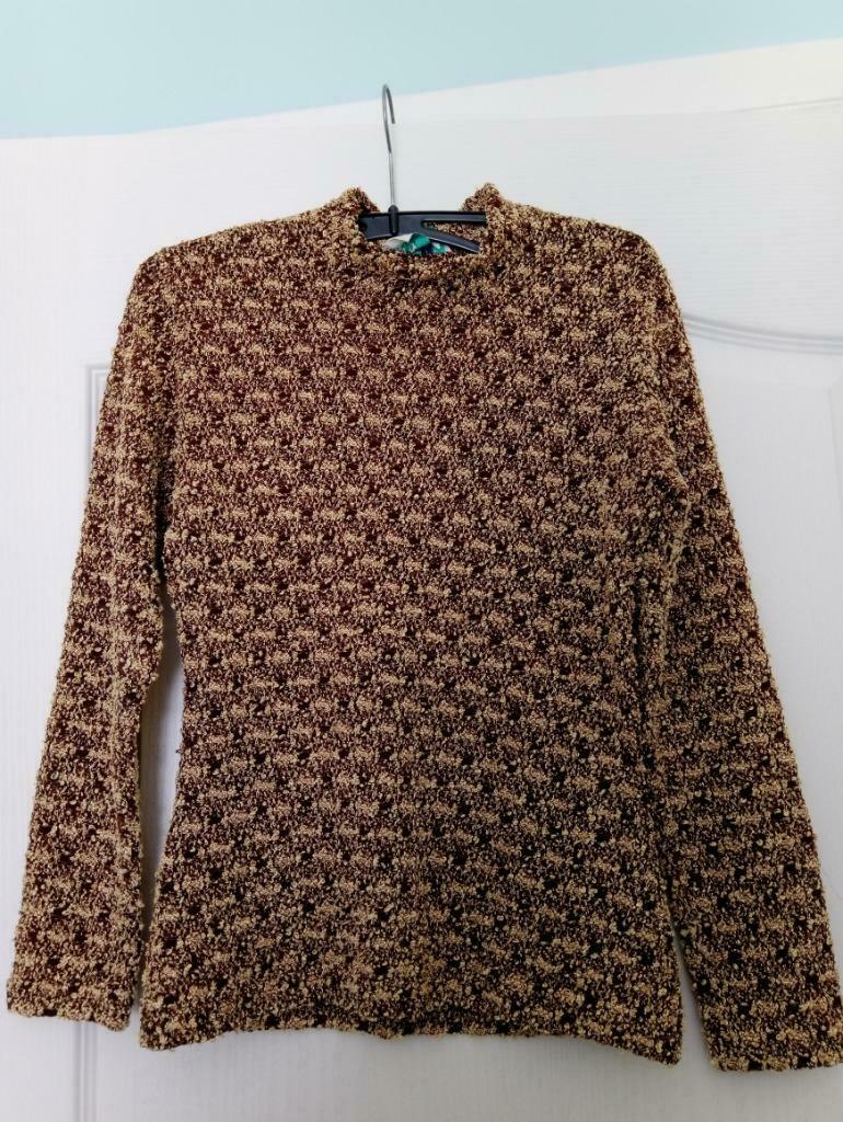 (@) Pull brun et doré Cassis T 36-38, Vêtements | Femmes, Cassis, Enlèvement ou Envoi, Comme neuf, Brun