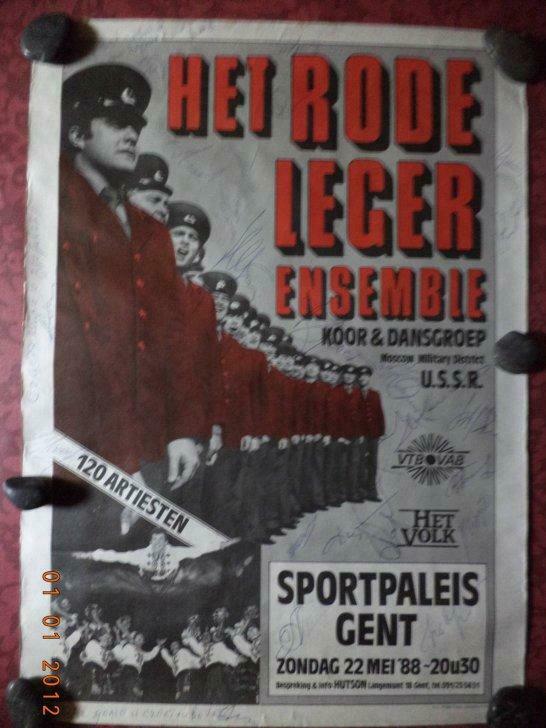 Affiche: Het Rode Leger Ensemble, Moskou. 120 artiesten.1988, Collections, Enlèvement ou Envoi, Utilisé