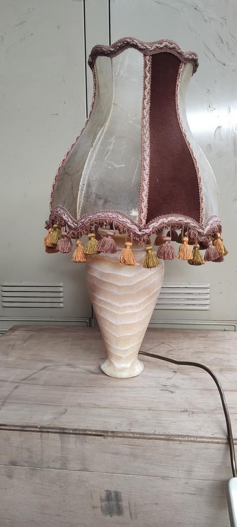 Antiek zware lamp lampadaire marmeren voet vintage tafellamp, Antiek en Kunst, Ophalen of Verzenden