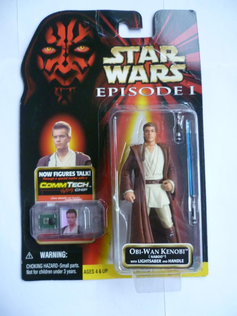 STARWARS EPISODE 1"OBI WAN KENOBI"MET COMMTECH CHIP UIT 1999, Verzamelen, Star Wars, Gebruikt, Actiefiguurtje, Ophalen of Verzenden