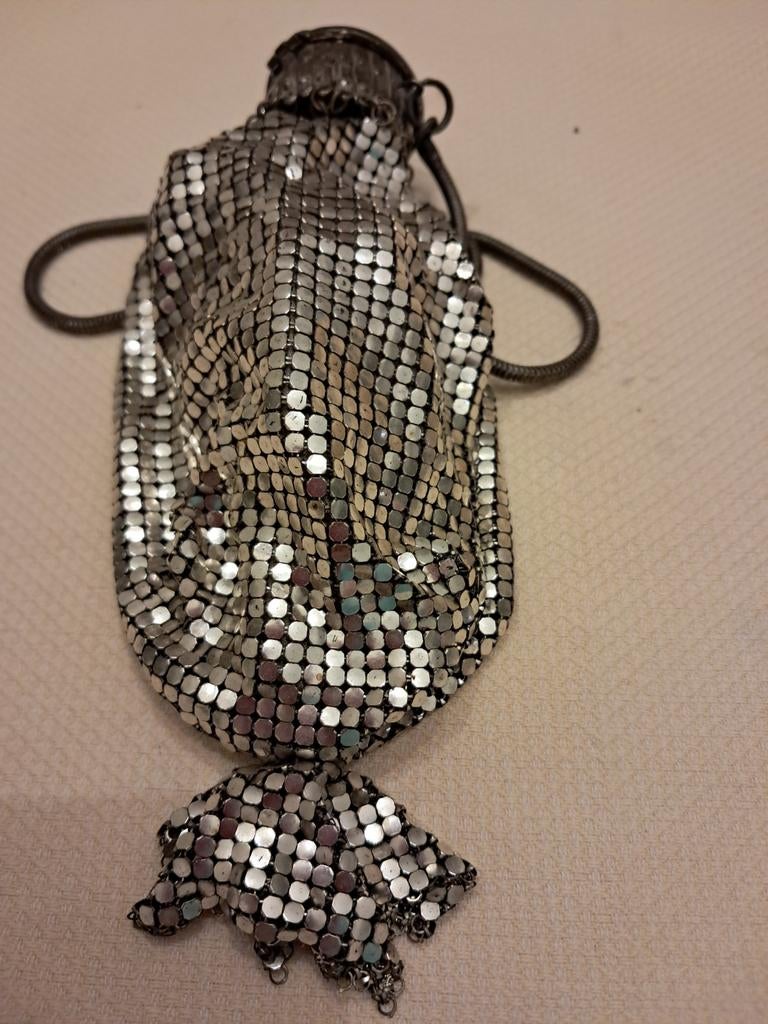 Antiek zilveren, metalen mesh tasje, Antiek en Kunst, Ophalen of Verzenden