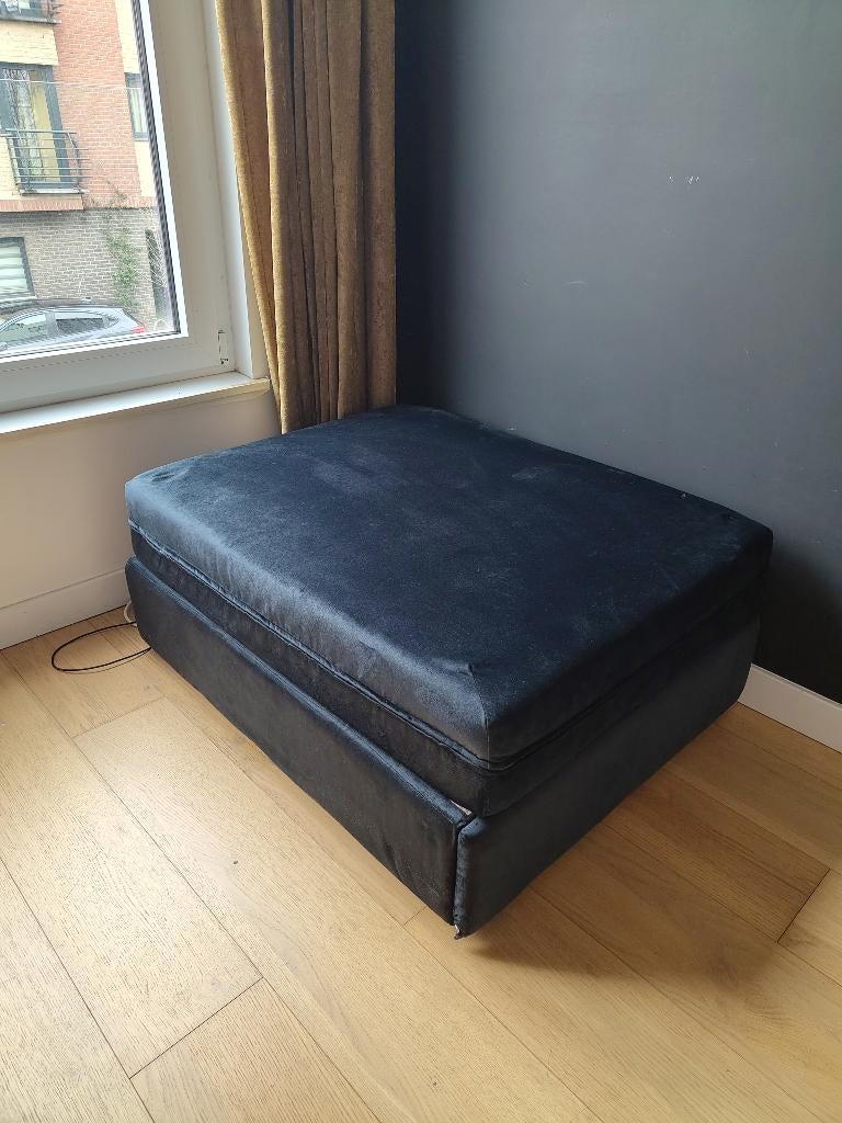 Vallentuna uitschuifbaar zetel/bed - Nieuwe hoes!, Huis en Inrichting, Ophalen, Gebruikt, Eenpersoons, Zwart