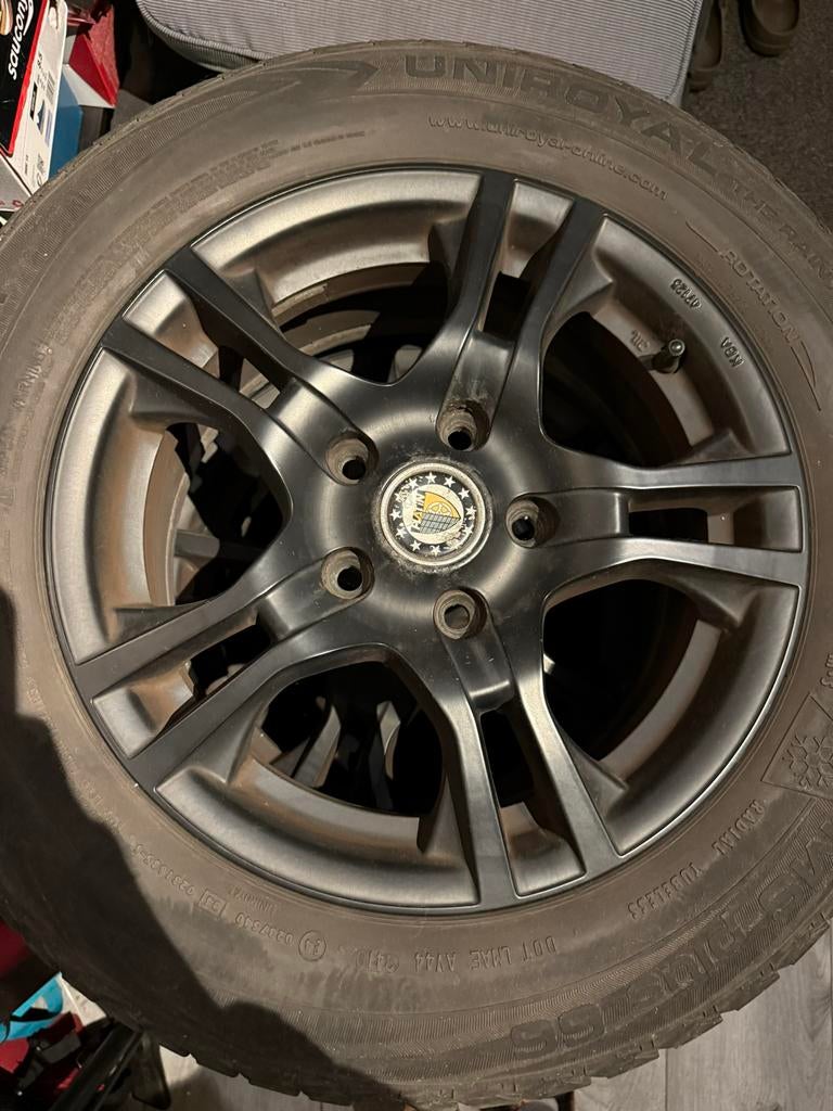 Platin 15” + winterband Uniroyal MS plus 66, 195/65 R15 91T, Auto-onderdelen, Banden en Velgen, Ophalen, 15 inch, Winterbanden