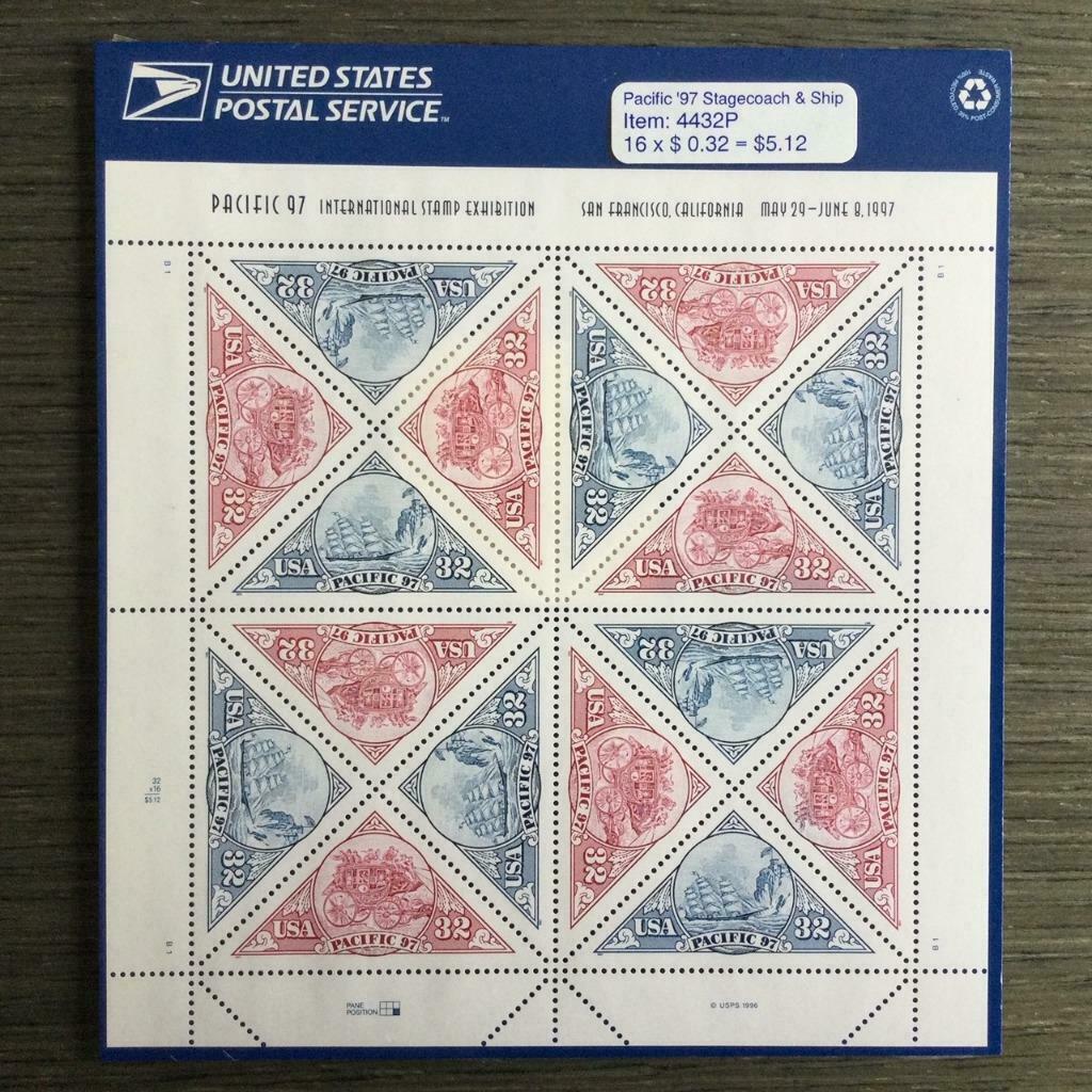USA Sc# 3131a MNH - Pacific 97 Stagecoach & Ship, Envoi, Non oblitéré, Amérique du Nord
