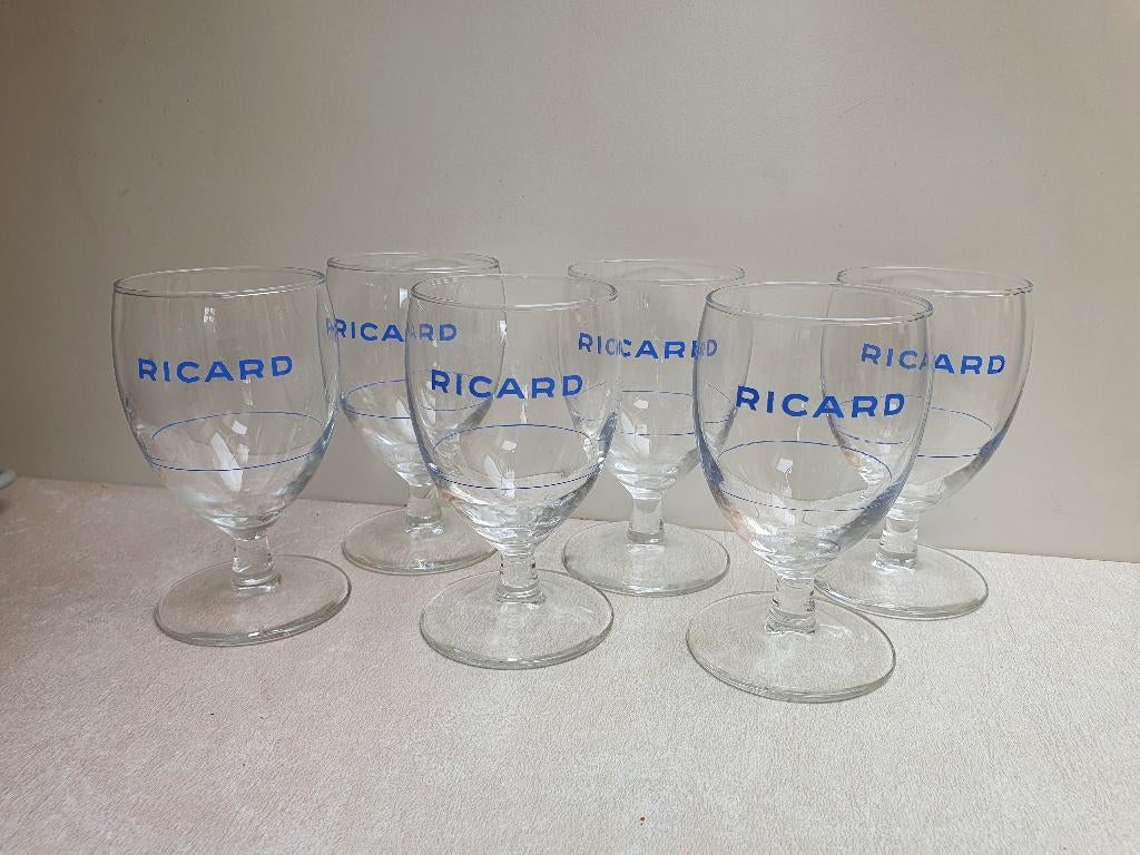 Lot 6 verres Ricard rares et anciens, Enlèvement