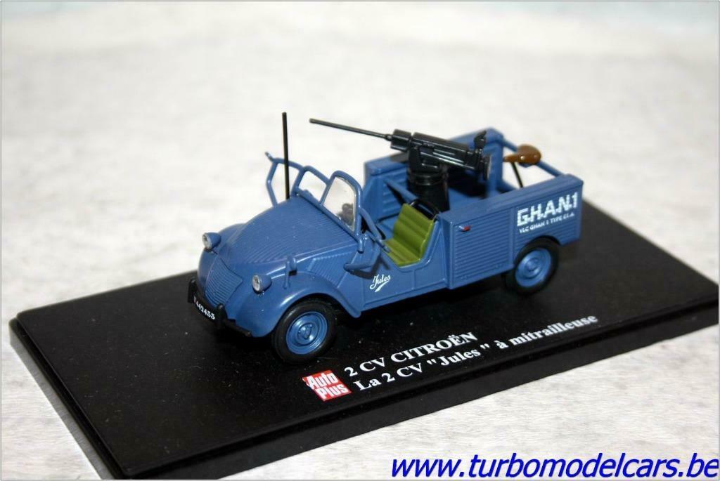 Citroën 2 CV met mitraillette 1/43 Auto Plus, Enlèvement ou Envoi, Neuf, Voiture, Autres marques