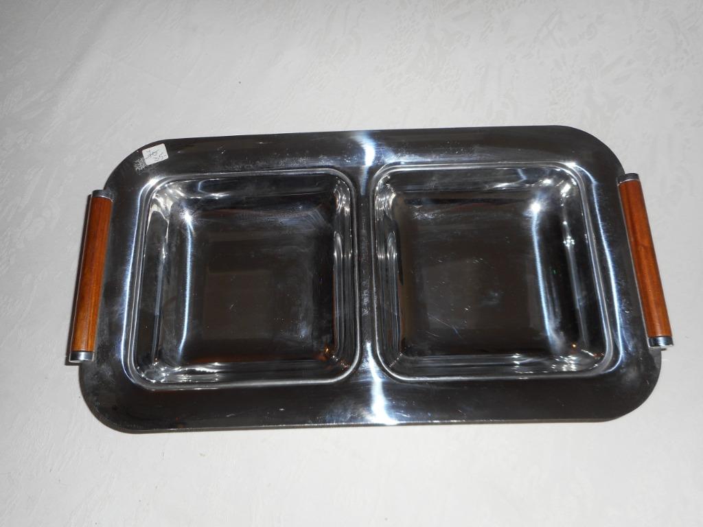 2 delige inox serveerschaal apéro of andere...lees tekst!, Ophalen of Verzenden, Nieuw
