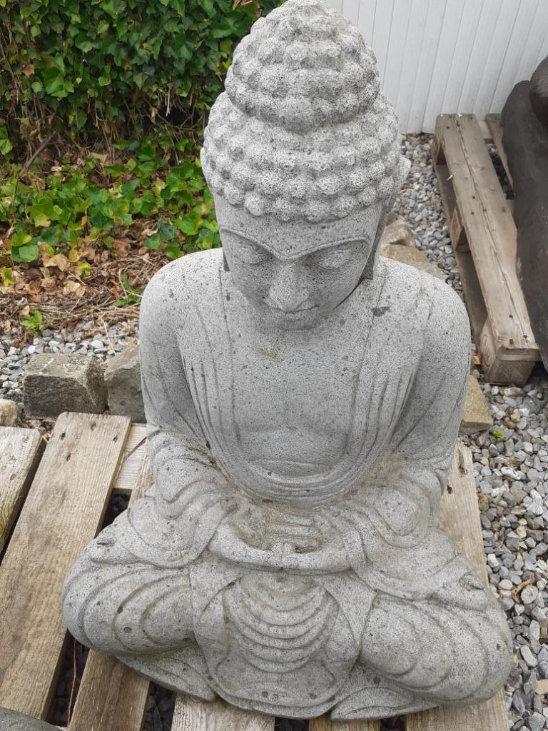 Grand bouddha à la méditation en pierre bleue, Jardin & Terrasse, Statues de jardin, Enlèvement, Pierre, Bouddha
