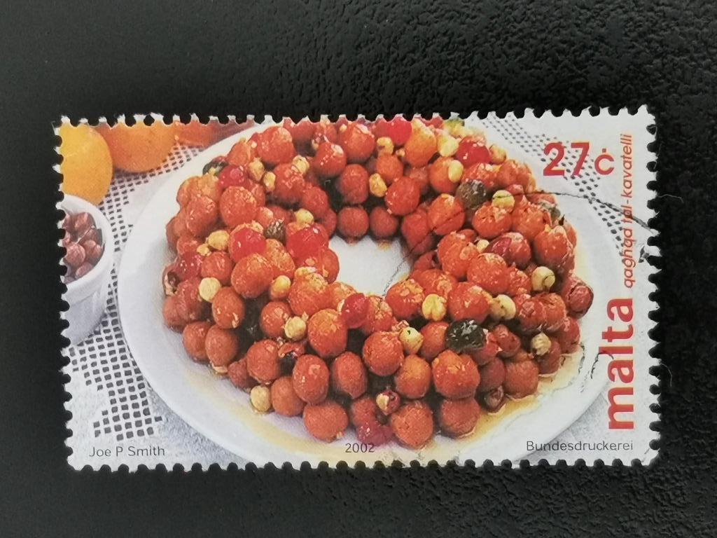 Malta 2002 - lokale gerechten - dessert met kastanjes, Ophalen of Verzenden, Malta, Gestempeld