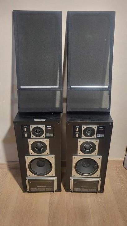 Philips F9416/00R vintage-luidsprekers — op 4 manieren, Ophalen of Verzenden, Gebruikt, 120 watt of meer, Philips