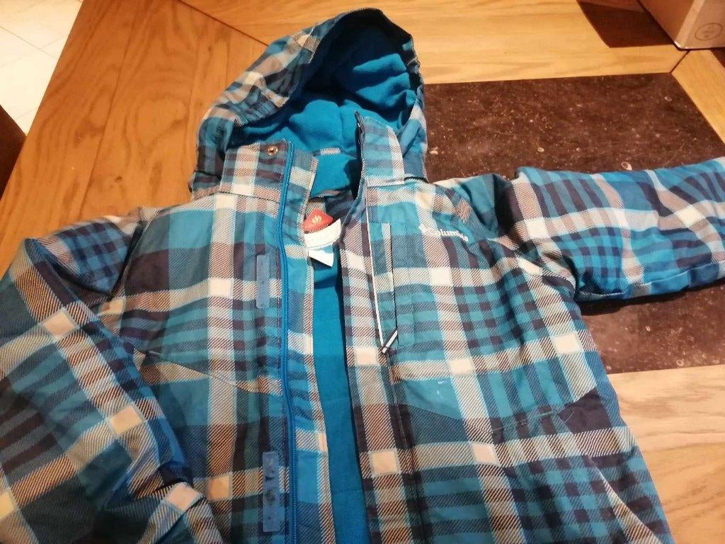Ski jas blauw merk columbia – maat m = 10-12jaar = 140, Gebruikt, Columbia, Ophalen of Verzenden, Jongen