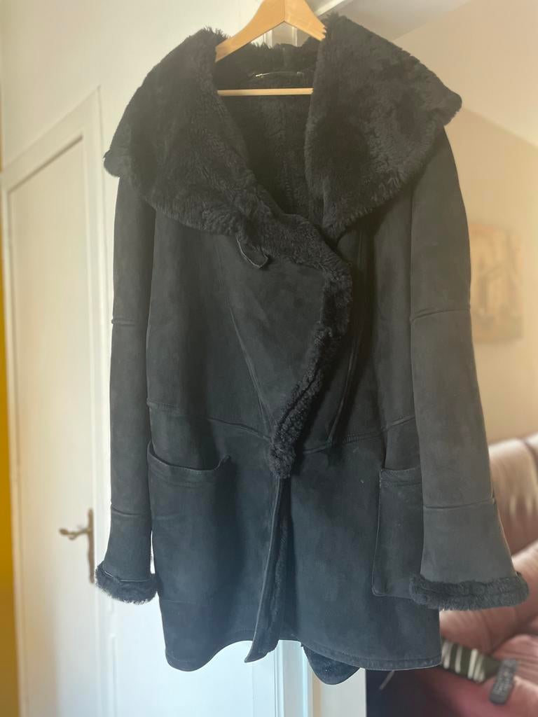 Manteau 3/4 en daim, Enlèvement, Comme neuf, Taille 46/48 (XL) ou plus grande, Noir