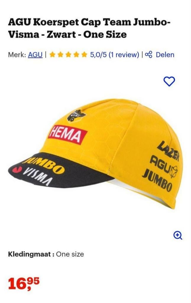 Nieuw koerspetje Jumbo Visma., Envoi, Neuf