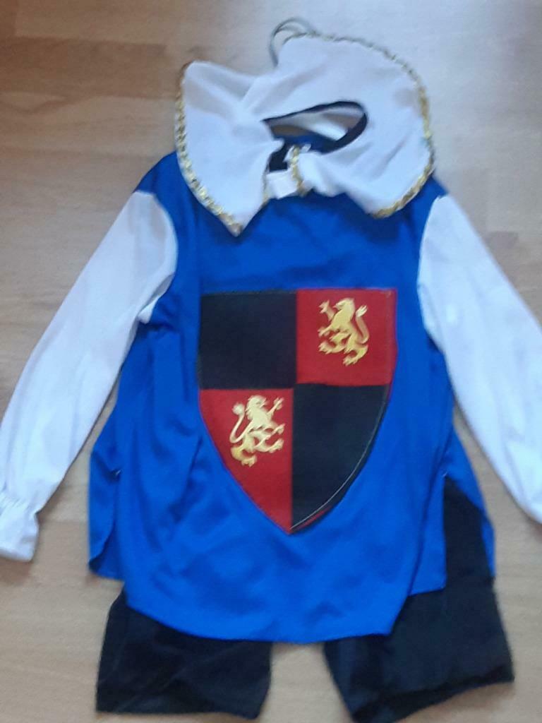 carnavalkostuum M(5-7 j)-bloes+broek-riddermotief+kraag, Ophalen, Zo goed als nieuw, Jongen, Overige typen