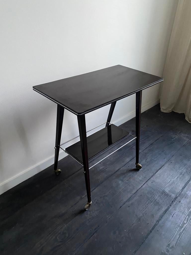 Vintage bijzettafel / trolley in mid-century modern, Huis en Inrichting, Ophalen, Gebruikt