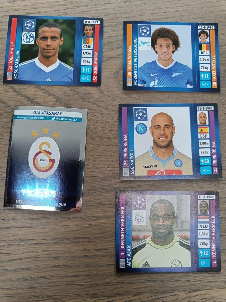 5 stickers - Panini UEFA Champions League 2013-2014, Enlèvement ou Envoi, Comme neuf