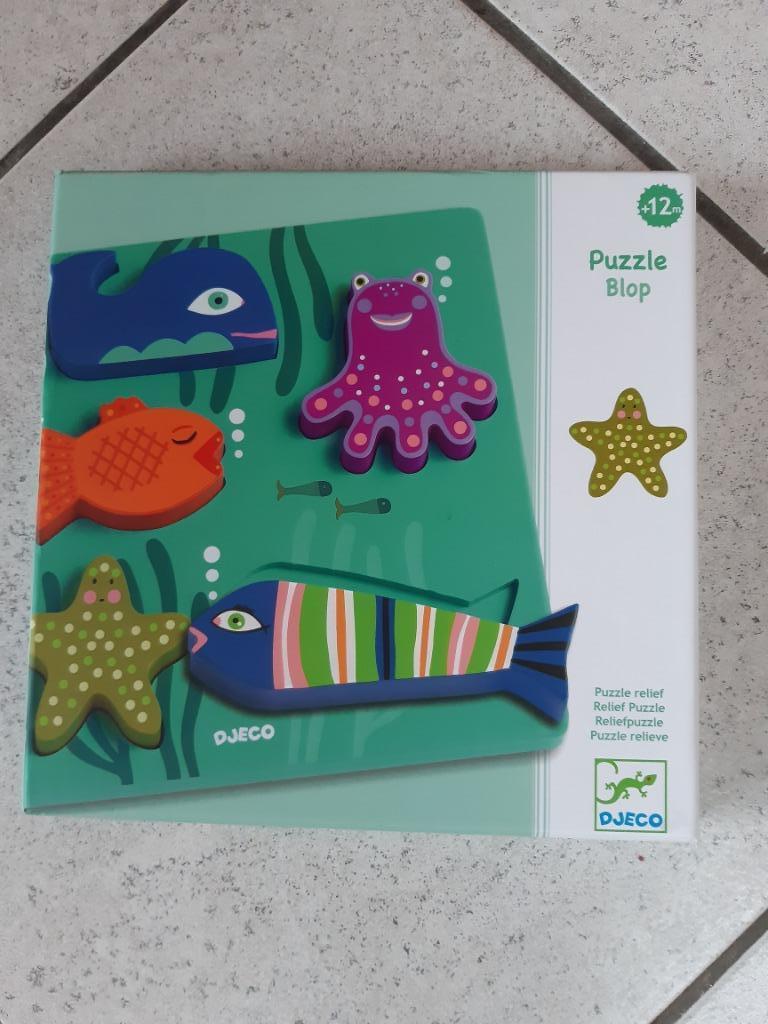 Djeco houten Blops vissen puzzel, Ophalen, Gebruikt