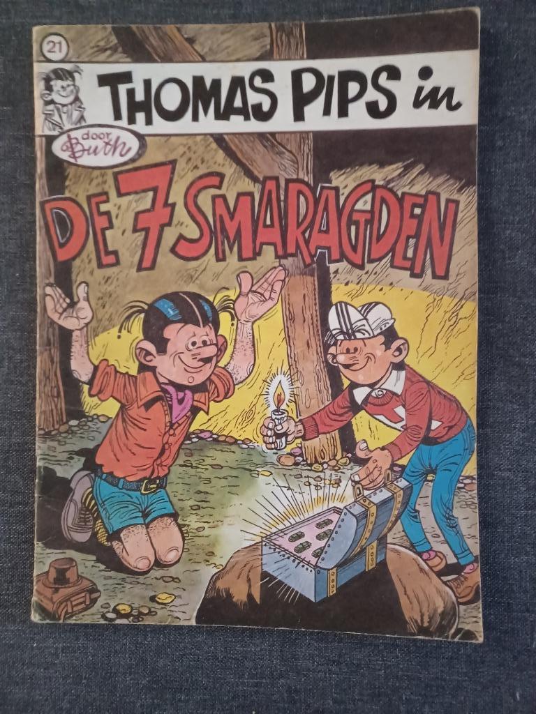 Thomas pips nr 21. De 7 smaragden Eerste druk, Boeken, Stripverhalen, Eén stripboek, Ophalen of Verzenden, Gelezen, Rik