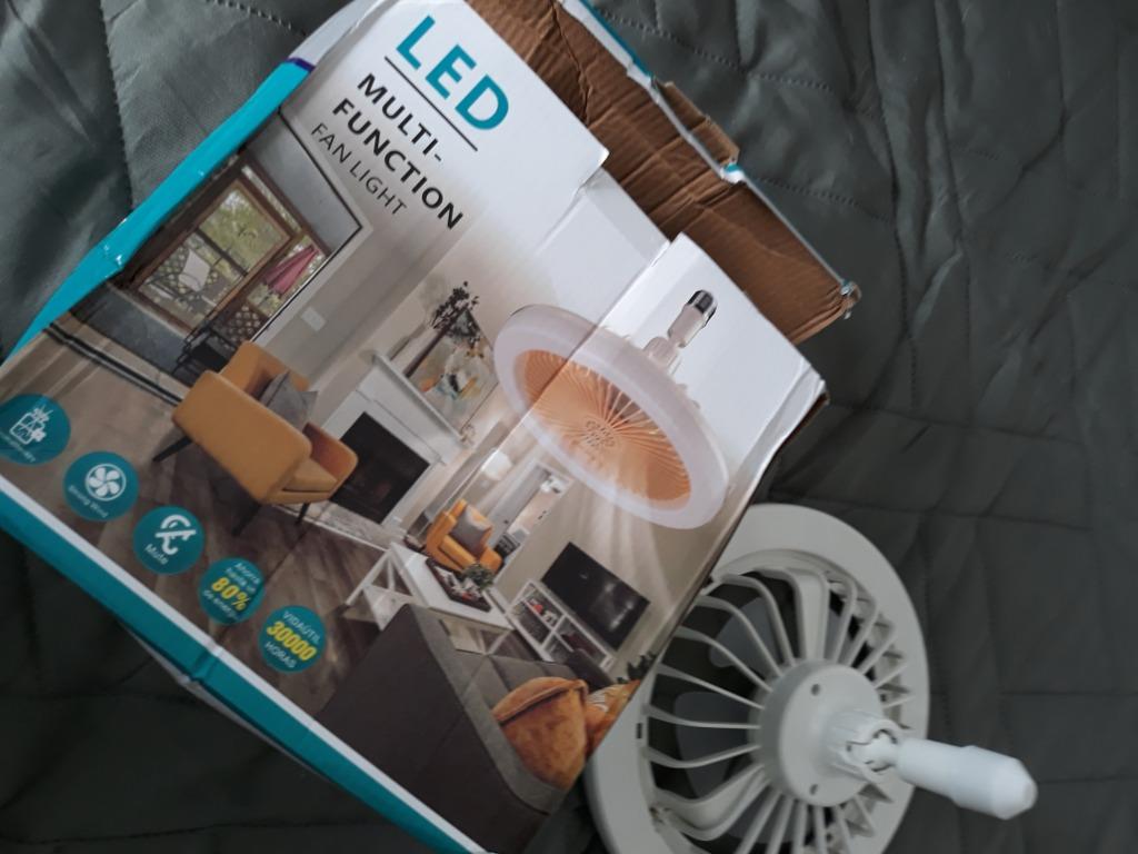 Ventilator plafond LED licht met afstandsbediening, Ophalen of Verzenden, Nieuw, Kunststof, Minder dan 50 cm