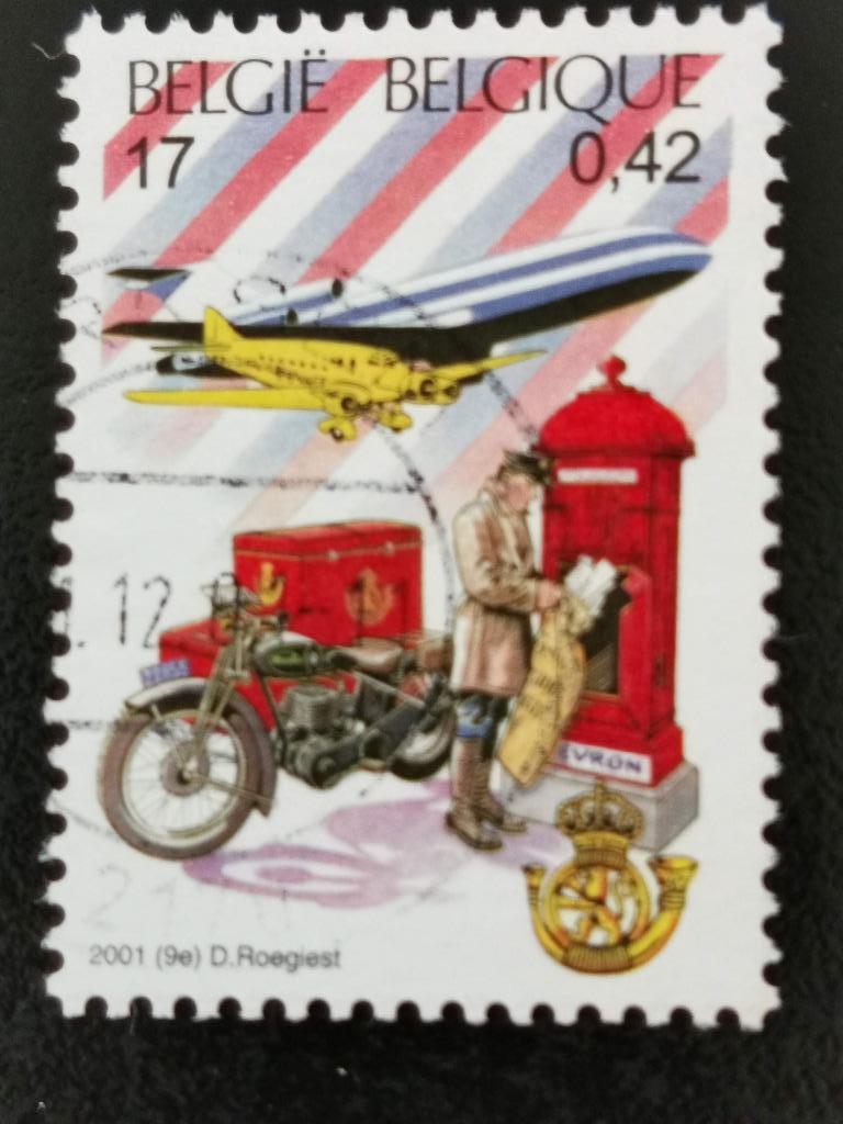 Belgique 2001 - après le 20e siècle - moteurs - avions, Enlèvement ou Envoi, Affranchi, Aviation