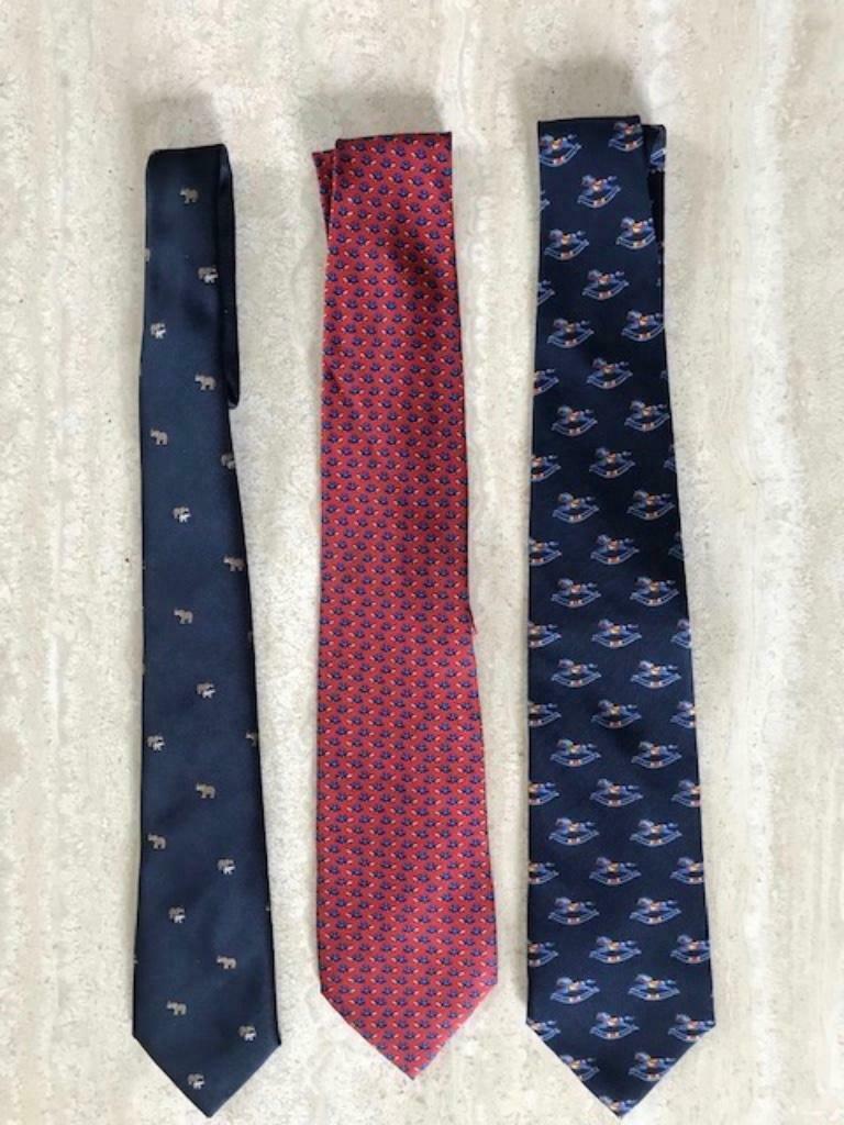 dassen - 100% zijde - Olifant, schildpad, hobbelpaard, Ophalen of Verzenden, Nieuw, Met patroon