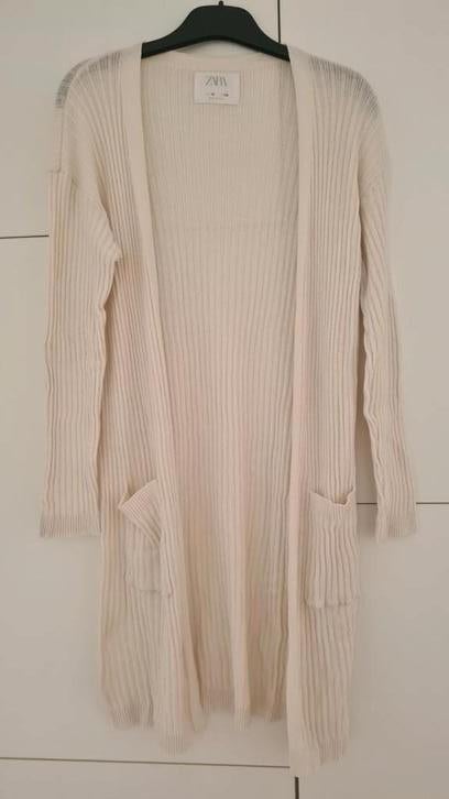 Cardigan long ouvert blanc cassé Zara Kids, taille 140, Enlèvement ou Envoi, Pull ou Veste, Utilisé, Zara Girls