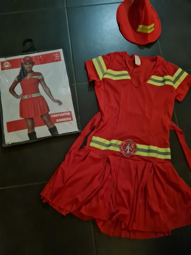 Carnaval Nieuw brandweer tenu set meisje Medium, Ophalen of Verzenden, Meisje