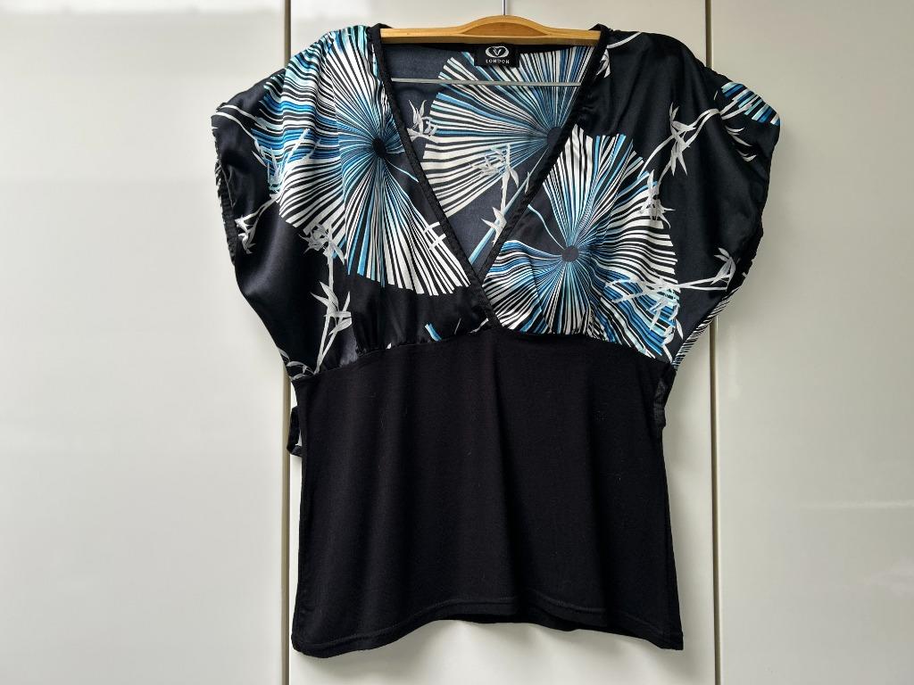 Tee-shirt noir et bleu V London - Taille Unique *, Manches courtes, Enlèvement ou Envoi, Comme neuf, V London