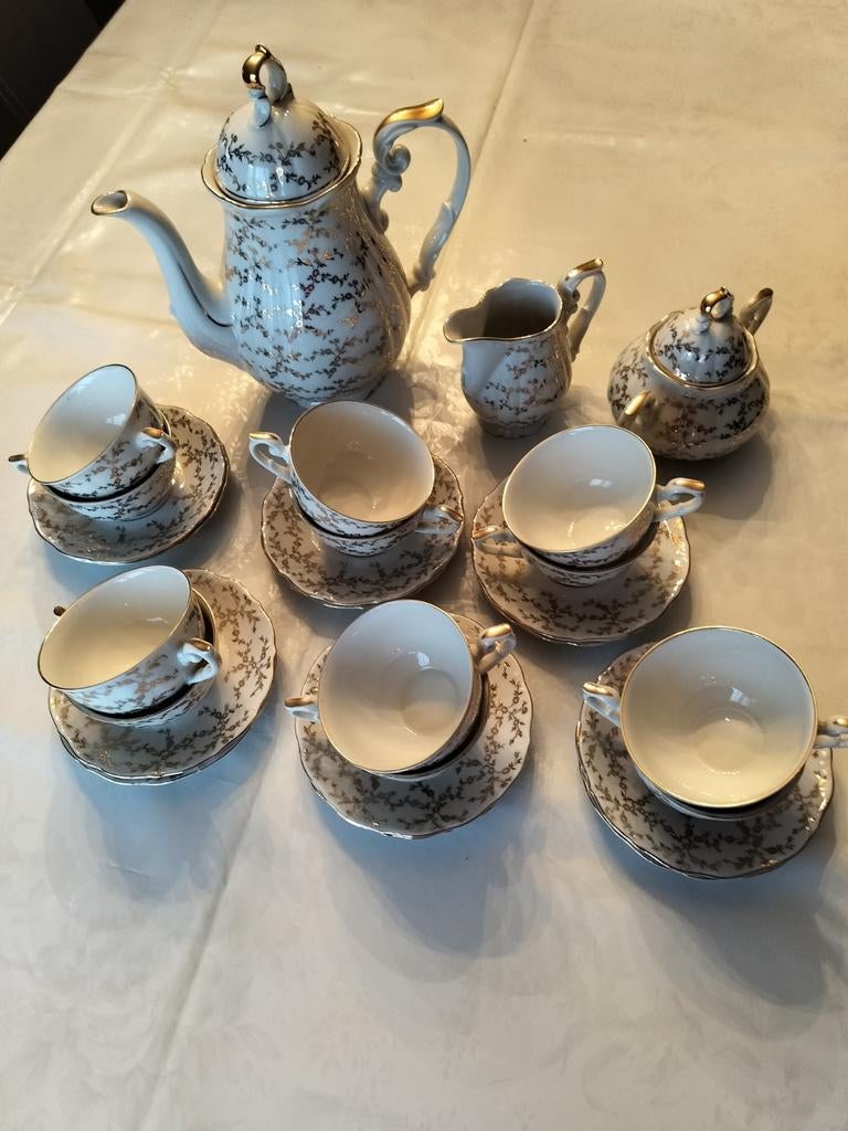 Koffie servies goud verguld, Antiek en Kunst, Ophalen