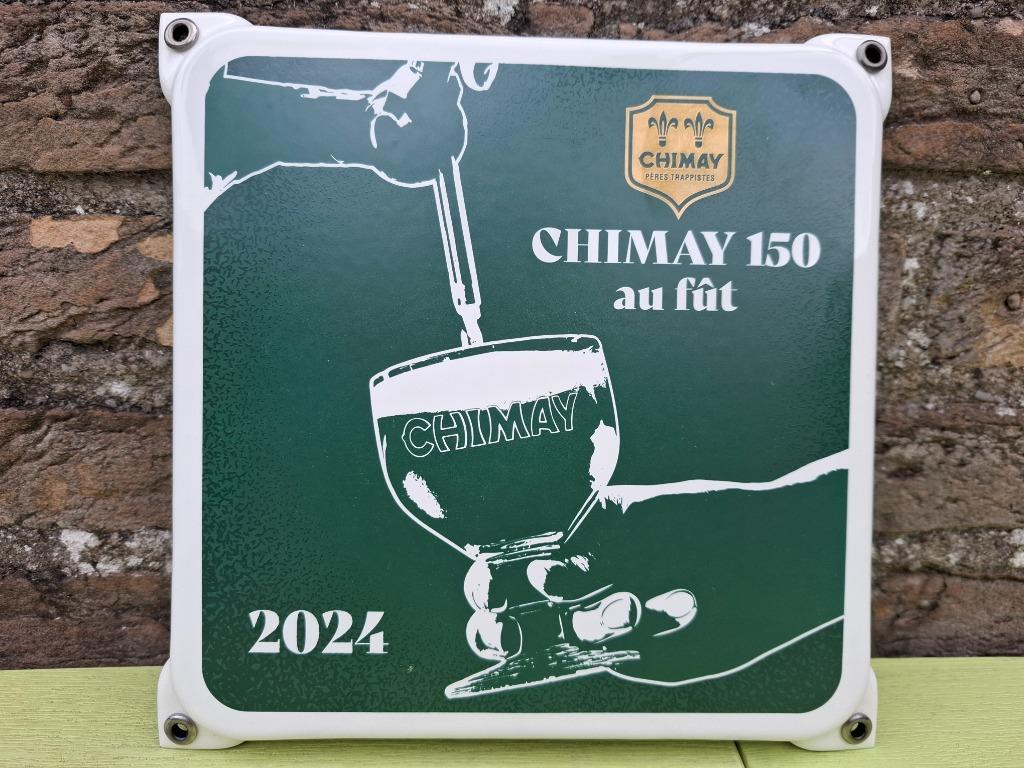 Plaque émaillée Chimay bière, Enlèvement ou Envoi, Neuf, Panneau, Plaque ou Plaquette publicitaire, Autres marques